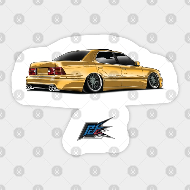 lexus ls400 yellow Sticker by naquash